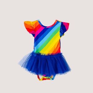 Muse threads rainbow tulle bodysuit dress